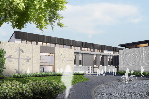 Artists impression of completed classroom block - Rathgar Road entry-85